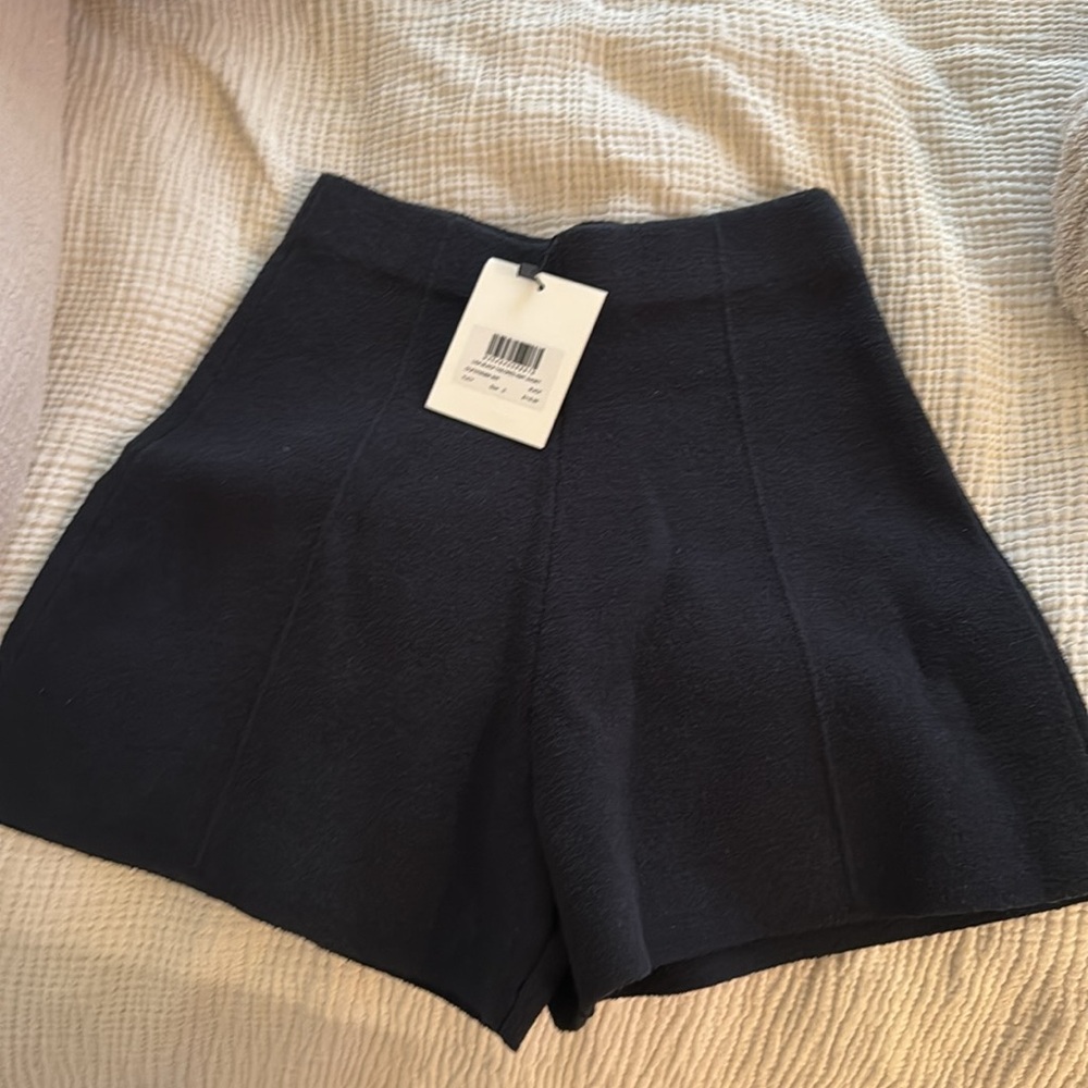 DISSH Black High-Waist Flared Shorts